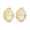 Valentine's Day Brass Micro Pave Clear Cubic Zirconia Pendants, Cadmium Free & Nickel Free & Lead Free, Oval with Flower and Word Love, Real 18K Gold Plated, 17x12.5x3mm, Hole: 1.4mm