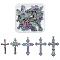 10Pcs 5 Styles Plated Alloy Pendants, Cross & Jesus, Cadmium Free & Lead Free, for Religion, Rainbow Color, 44~58.5x23~36x1.5~6mm, Hole: 2~5mm, 2pcs/style