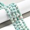 Natural Amazonite Beads Strands, Faceted, Flat Round, 6~6.5x4.5~5.5mm, Hole: 0.8~1mm, about 65pcs/strand, 15.39~15.55 inch(39.1~39.5cm)

