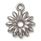 304 Stainless Steel Pendants, Flower Charm, Stainless Steel Color, 18.5x15x3mm, Hole: 2mm