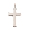 Non-Tarnish 304 Stainless Steel Pendants, Cross Charm, Religion, Stainless Steel Color, 46x28x3mm, Hole: 9.4x4.7mm