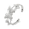 Butterfly Rack Plating Brass 2-Strand Open Cuff Bangles for Women, Cadmium Free & Lead Free, Long-Lasting Plated, Platinum, Inner Diameter: 2-3/8 inch(6cm)
