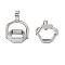 Non-Tarnish 304 Stainless Steel Bead Cap Bails, Hexagon, Stainless Steel Color, 18x13x10mm, Hole: 5x3mm, Inner Size: 8x9.5mm