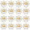 30Pcs Alloy Jewelry Acrylic Pendants, with Loops, Spider, Light Gold, 15x14.5x7mm, Hole: 2mm