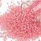 TOHO Round Seed Beads, Japanese Seed Beads, (191B) Opaque Hot Pink-Lined Rainbow Clear, 11/0, 2.2mm, Hole: 0.8mm, about 1110pcs/10g