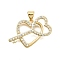 Brass Micro Pave Cubic Zirconia Pendants, Heart, Long-Lasting Plated, Cadmium Free & Lead Free, Rack Plating, Real 18K Gold Plated, 18.5x24.5x4.5mm, Hole: 4.5x3.5mm