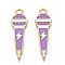 Alloy Enamel Pendants, Cadmium Free & Nickel Free & Lead Free, Light Gold, Microphone with Lightning Bolt, Medium Orchid, 29x9x1.5mm, Hole: 2mm