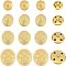 Alloy Shank Buttons, Flat Round, Golden, 14.5x3mm, Hole: 2x3mm