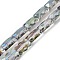 Electroplate Glass Beads Strands, Rectangle, Half Plated, Faceted, Green Plated, 12.5x8x5.5mm, Hole: 1.2mm, about 32pcs/strand, 15.98 inch(40.6cm)