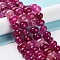 Natural Agate Beads Strands, Dyed & Heated, Egg, Fuchsia, 12~14x9~10mm, Hole: 1.4mm, about 19~20pcs/strand, 7.48 inch(19cm)