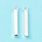 304 Stainless Steel Pendants, Bar Charm, Silver, 17.5x2x2mm, Hole: 1.6mm