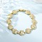 Brass Micro Pave Clear Cubic Zirconia Link Bracelets for Women, Long-Lasting Plated, Rack Plating, Lead Free & Cadmium Free, Real 18K Gold Plated, 7-5/8 inch(19.5cm)