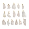 Natural Rose Quartz Pendants, with Real 18K Gold Plated Eco-Friendly Copper Wire, Nuggets, 24.5~32x7.5~13x7~10mm, Hole: 3mm, 16pcs/box