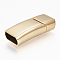 304 Stainless Steel Magnetic Clasps with Glue-in Ends, Rectangle, Golden, 33x13.5x8mm, Hole: 6x12mm
