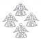 Non-Tarnish 201 Stainless Steel Pendants, Angel, Stainless Steel Color, 50x49x1mm, Hole: 4x9mm