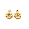 304 Stainless Steel Charms, Ion Plating(IP), Flower Charm, Real 18K Gold Plated, 7.5x6x2mm, Hole: 1mm