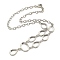 Rack Plating Brass Oval Charm Necklace Making with Tray, Platinum, 19.02 inch(48.3cm), Tray: 18.5x14.5mm and 14.5x10mm