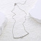 Elegant Stainless Steel Crystal Rhinestone Curved Bar Link Chain Necklaces for Women, Stainless Steel Color