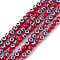 Baking Painted Glass Beads, Round with Evil Eye, Red, 6x5mm, Hole: 1.2mm, about 63~68pcs/strand, 13.70~15.04(34.8~38.2cm)