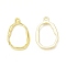 Rack Plating Alloy Oval Open Back Bezel Pendants, For DIY UV Resin, Epoxy Resin, Pressed Flower Jewelry, Cadmium Free & Nickel Free & Lead Free, Light Gold, 22x14.5x2.5mm, Hole: 1.6mm
