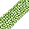 Electroplate Glass Beads Strands, Opaque Solid Color, AB Color Plated, Faceted, Rondelle, Olive Drab, 2.9~3.3x2mm, Hole: 0.8mm, about 144~150pcs/strand, 35~37cm