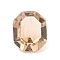 Pointed Back Glass Rhinestone Cabochons, Rectangle, Faceted, PeachPuff, 12x10x5~6mm