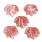 Cherry Quartz Glass Carved Pendants, Leaf Charms, 43~44x49~50x7~7.5mm, Hole: 1.4mm