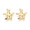 304 Stainless Steel Sea Animals Pendants, Starfish Charms, Ion Plating(IP), Real 18K Gold Plated, 16x14x3.5mm, Hole: 1mm