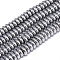 Electroplate Non-magnetic Synthetic Hematite Beads Strands, Heishi Beads, Disc/Flat Round, Platinum Plated, 6x2.5mm, Hole: 2mm, about 150pcs/strand, 15.7 inch