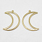 Brass Open Back Bezel Pendants, For DIY UV Resin, Epoxy Resin, Pressed Flower Jewelry, Cadmium Free & Nickel Free & Lead Free, Moon, Real 18K Gold Plated, 26x18x1mm, Hole: 1mm