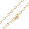 Brass Cable Chains Necklace for Women, Cadmium Free & Lead Free, Real 18K Gold Plated, 17.52 inch(44.5cm)