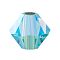 Preciosa® Crystal Beads, Czech Crystal, Bicone(451 69 302 Rondelle), 60010 20000 Aqua Bohemica AB 2x, 6mm, Hole: 1mm