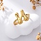 304 Stainless Steel Open Cuff Rings for Women, Letter, Real 18K Gold Plated, Letter N, 13~14x7~15mm