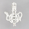 Brass Locket Pendants, Cage Pendants, Cadmium Free & Nickel Free & Lead Free, Hollow, Teapot, Silver Color Plated, 22x16x10mm, Hole: 4x2mm, Inner measure: 8mm