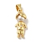 Brass Micro Pave Clear Cubic Zirconia Pendants, with Acrylic, Cadmium Free & Lead Free, Long-Lasting Plated, Boy, Real 18K Gold Plated, 19x8x6mm, Hole: 4x3.5mm