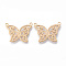 Brass Pendants, Nickel Free, Hollow Butterfly, Golden, 18x24x1mm, Hole: 1.4mm