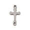 201 Stainless Steel Connector Charms, Religion Cross Links, Stainless Steel Color, 17.5x9x1mm, Hole: 1.6mm