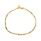 304 Stainless Steel Figaro Chains Anklets, with  304 Stainless Steel Lobster Claw Clasps and Jump Rings, Golden, 9-1/4 inch(23.5cm)