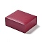 Wood Cover with PU Leather Jewelry Packaging Boxes, with Sponge Inside, for Necklaces, Rectangle, FireBrick, 8x7x3.3cm