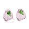 Handmade Lampwork Beads, Pear, Lavender Blush, 11.5-12x12-13mm, Hole: 1.4mm
