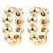 Brass Beaded Hoop Earrings, Ring, Light Gold, 18x20x4.5mm