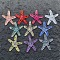 Translucent Acrylic Cabochons, with Glitter Powder, Starfish, Mixed Color, 40.5x36x9mm