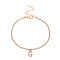 Fashionable and Creative Rhinestone Anklet Bracelets, English Letter G Hip-hop Creative Beach Anklet for Women, Golden