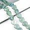Natural Green Fluorite Beads Strands, Heart, 14x14x5mm, Hole: 1.2mm, about 28pcs/strand, 14.41''(36.6cm)