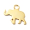 Animal 925 Sterling Sliver Pendants, Golden, Elephant, 14.5x16.5x1mm, Hole: 2.5mm