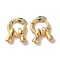 Brass Micro Pave Cubic Zirconia Fold Over Clasps, Cadmium Free & Nickel Free & Lead Free, Snake, Real 18K Gold Plated, 30mm