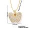 Elegant Brass Micro Pave Clear Cubic Zirconia 3D Initial Necklaces, Perfect Gift for Her, Golden, Letter W, 15.75 inch(40cm)