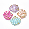 Resin Paillette Pendants, Shell, Mixed Color, 20x22x3mm, Hole: 1.6mm
