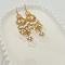Alloy Acrylic Chandelier Earrings, Teardrop, Golden, White, 110x25mm