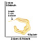 Irregular C Shape Stainless Steel Stud Earrings for Women, Real 18K Gold Plated